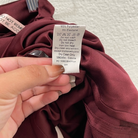 House of CB Sidonie Lace-Up Satin Trumpet Midi Skirt - Picture 4 of 6